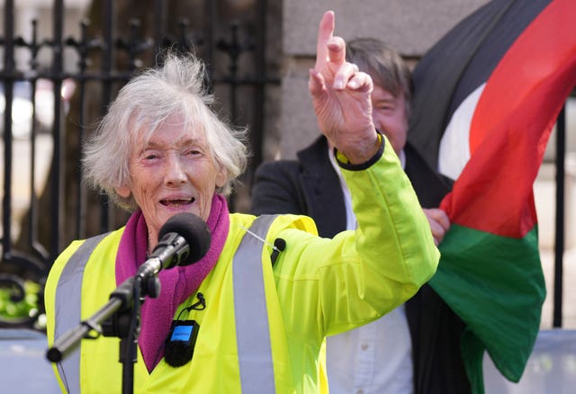 Leila Doolan addresses the crowd