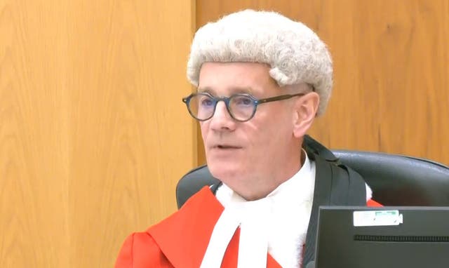 A screen grab of Mr Justice Bright at Manchester Crown Court