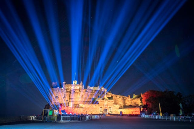 Edinburgh skyline lit up