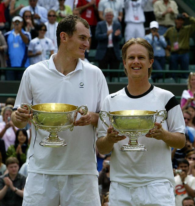 Stephen Huss, right, and Wesley Moodie won the Wimbledon men's doubles title in 2005