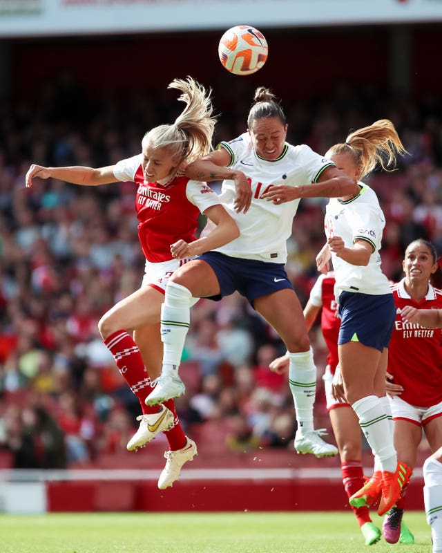 Women's Super League action between Arsenal and Tottenham