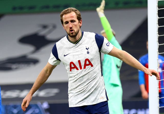Tottenham Hotspur’s Harry Kane celebrates scoring