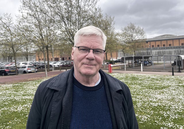 Kristinn Hrafnsson, editor-in-chief of WikiLeaks, outside Belmarsh prison, south-east London, after speaking with WikiLeaks founder Julian Assange, who has been imprisoned there for five years