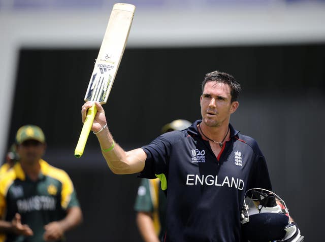 Kevin Pietersen salutes the crowd after his half-century against Pakistan at the T20 World Cup in 2010