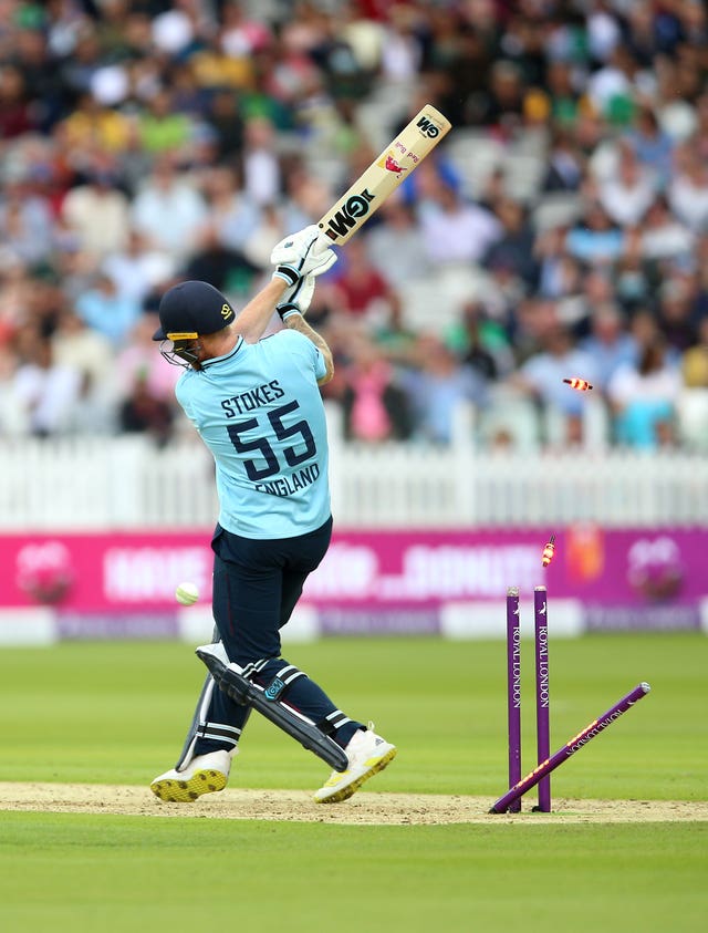 England captain Ben Stokes made 22 before he was bowled 