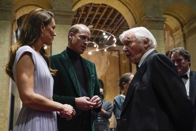 William and Kate meeting Sir David Attenborough in 2021