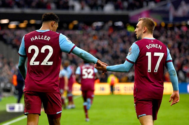 Sebastien Haller and Jarrod Bowen were both on target at the London Stadium