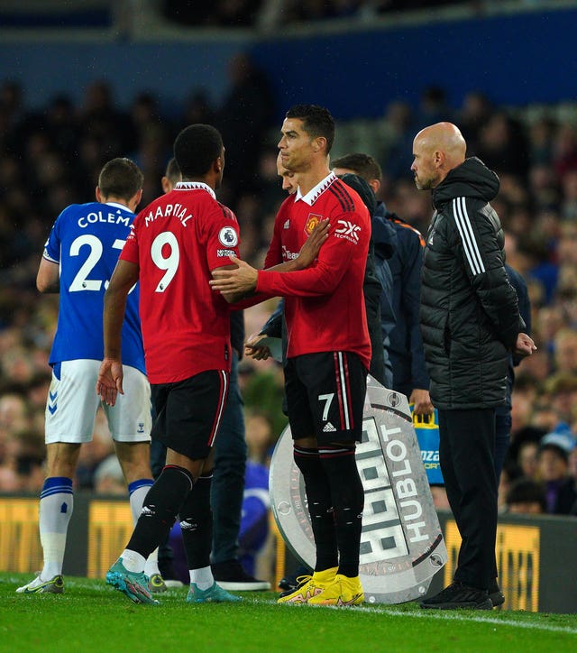 Anthony Martial came off injured against Everton at the weekend