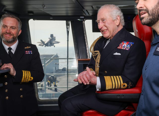 King Charles III visits HMS Prince of Wales