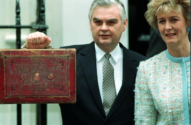 Norman Lamont, wife and budget