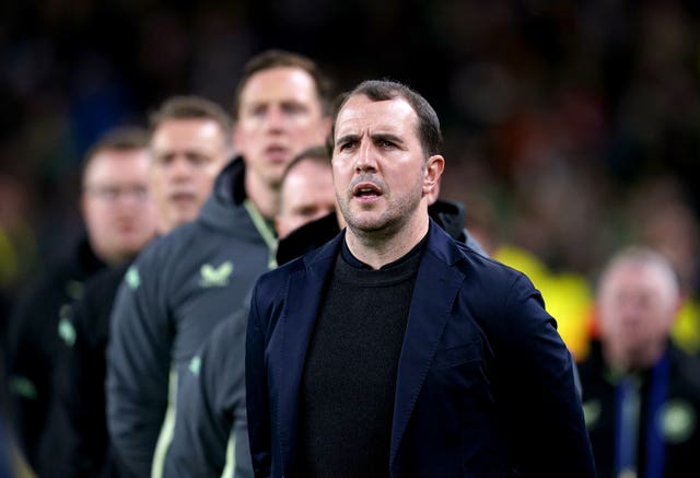 Republic of Ireland interim head coach John O’Shea ahead of the friendly against Switzerland