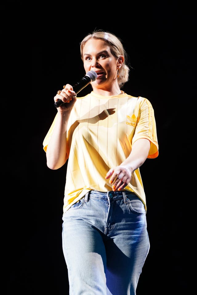 Joanne McNally on stage