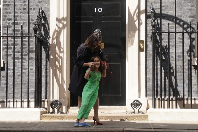 Ms Zaghari-Ratcliffe with her daughter Gabriella leaving 10 Downing Street 