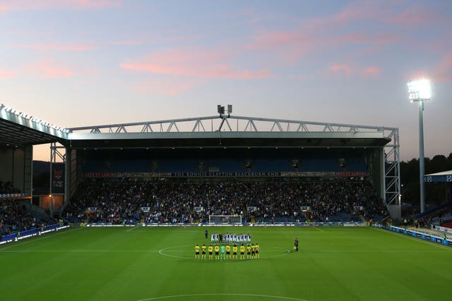 Blackburn and Wolves pay tribute before their Championship match at Ewood Park
