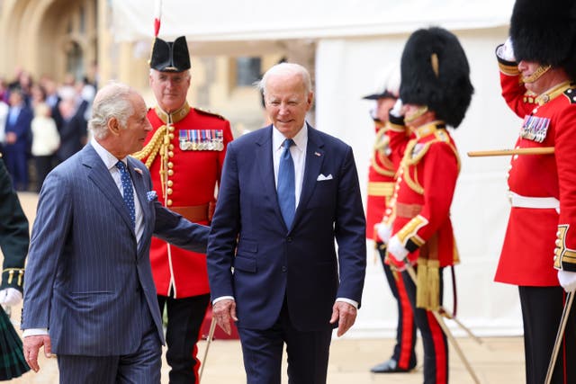 US President Joe Biden meets King Charles on a visit to the UK