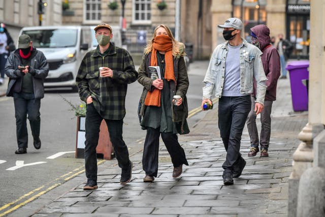 From left, Milo Ponsford, Rhian Graham and Jake Skuse arrive at Bristol Crown Court earlier this year (Ben Birchall/PA)