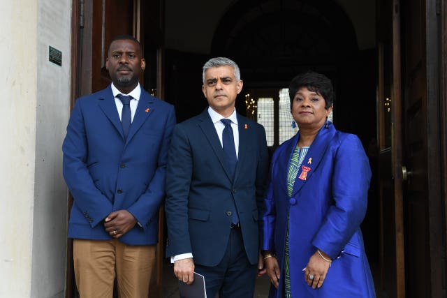 Mayor of London Sadiq Khan meeting Baroness Lawrence and Stuart Lawrence(Victoria Jones/PA)