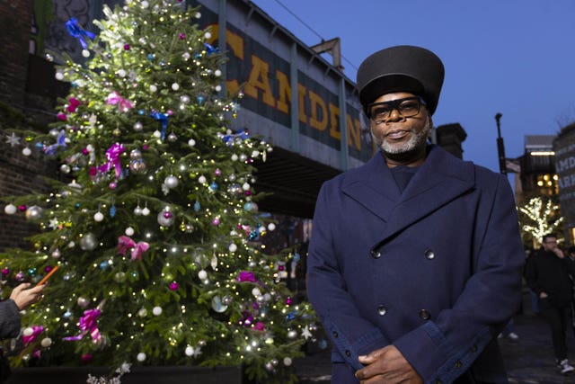 Jazzie B at Camden Market’s Christmas lights