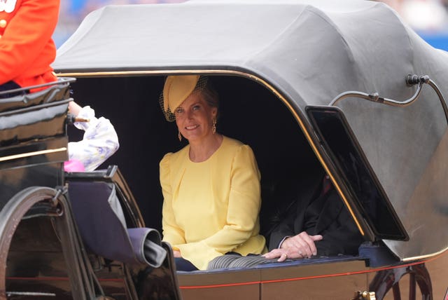 The Duchess of Edinburgh travels by carriage to the Trooping the Colour ceremony