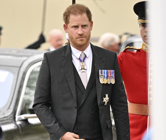 The Duke of Sussex arriving ahead of his father's coronation ceremony in 2023