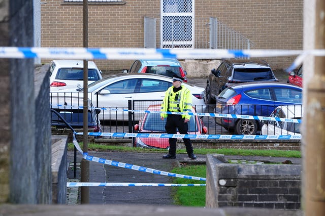 A police cordon on Harburn Drive