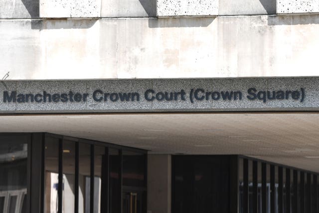 The exterior of the entrance to Manchester Crown Court