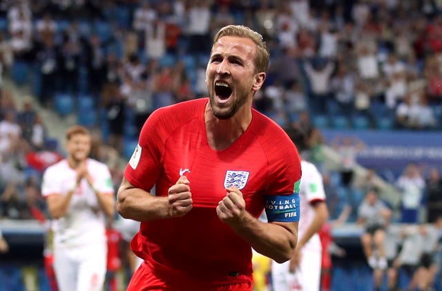 Kane earned England a 2-1 win with a stoppage-time header, his second goal of the game (Adam Davy/PA).