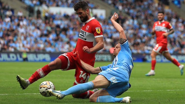 Coventry and Middlesbrough cancelled each other out in a goalless first leg (Bradley Collyer/PA)