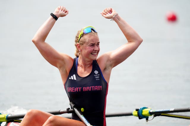 Hannah Scott after the women’s quadruple sculls final