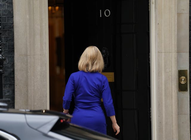 Liz Truss pictured entering 10 Downing Street amid a Cabinet reshuffle