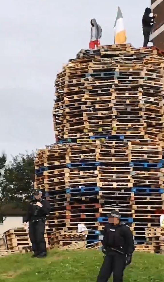 Bonfire in north Belfast