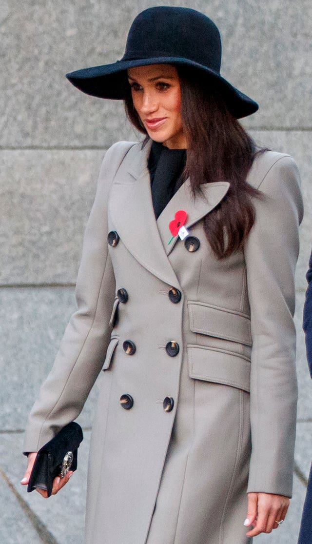 She was carrying a Gucci Dionysus velvet clutch bag (Tolga Akmen/PA)