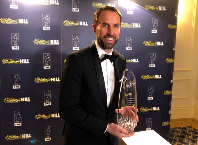 Gareth Southgate was presented with the Football Writers' Association Tribute Award