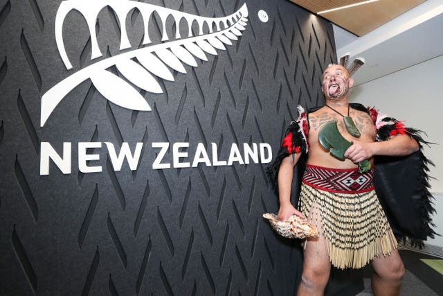 A traditional Maori ritual at the opening of the embassy