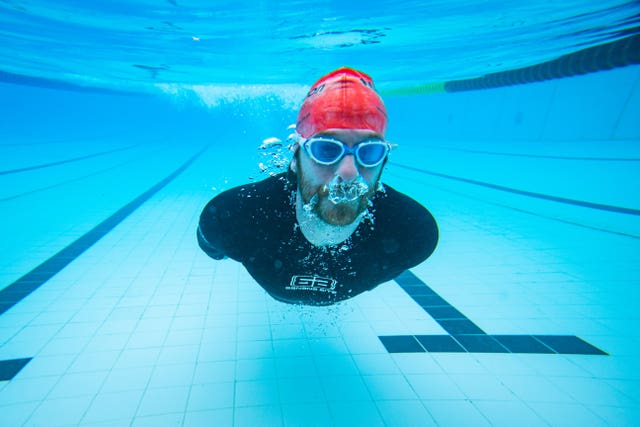 A swimmer at Hillingdon Lido, Uxbridge