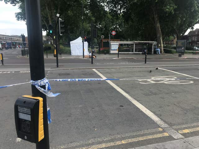 A white tent at the scene 
