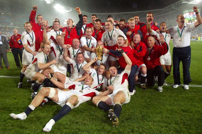 England celebrate their 2003 World Cup triumph