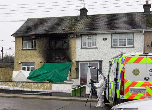 The scene of the house fire in Edenderry in December 