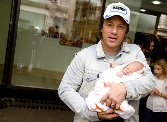 Jamie Oliver with baby Buddy Bear Maurice