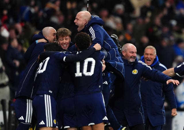 Scotland celebration during a World Cup qualifier 