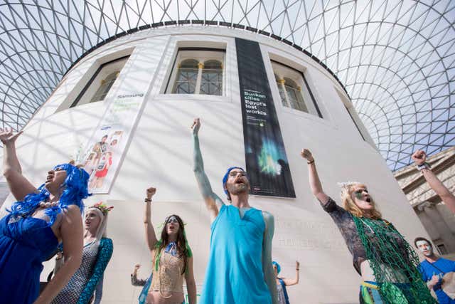 BP Or Not BP during a previous protest inside the British Museum