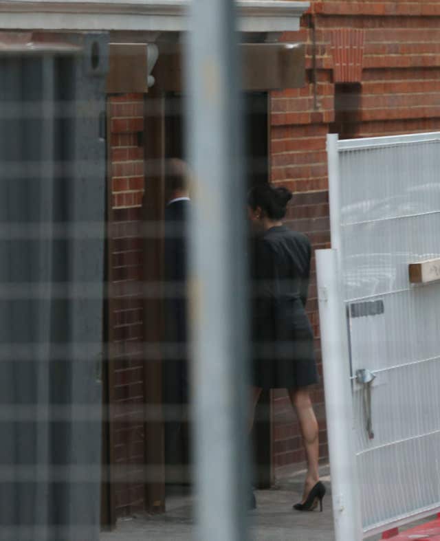 The Duke and Duchess of Sussex arrive at the Victoria Palace Theatre