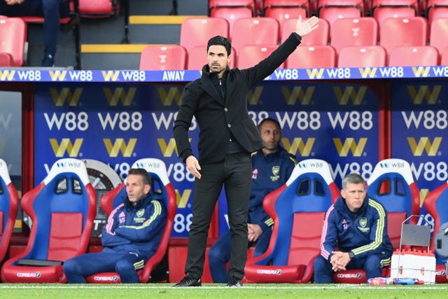 Arsenal manager Mikel Arteta, pictured, says Joe Willock will return to the club at the end of the season (Facundo Arrizabalaga/PA)