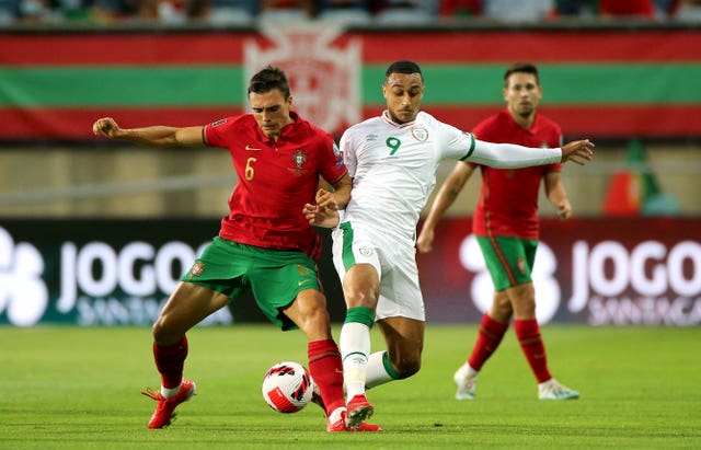 Portugal midfielder Joao Palhinha (left) 