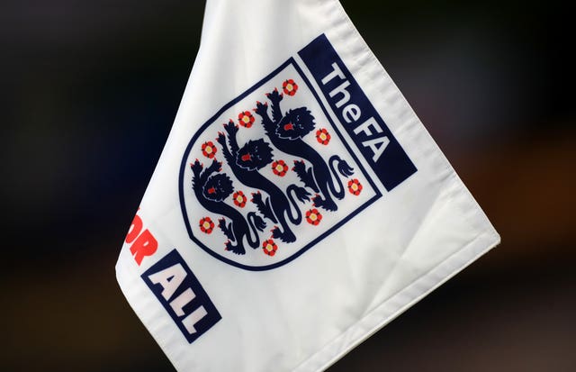 A general view of an England and FA branded corner flag