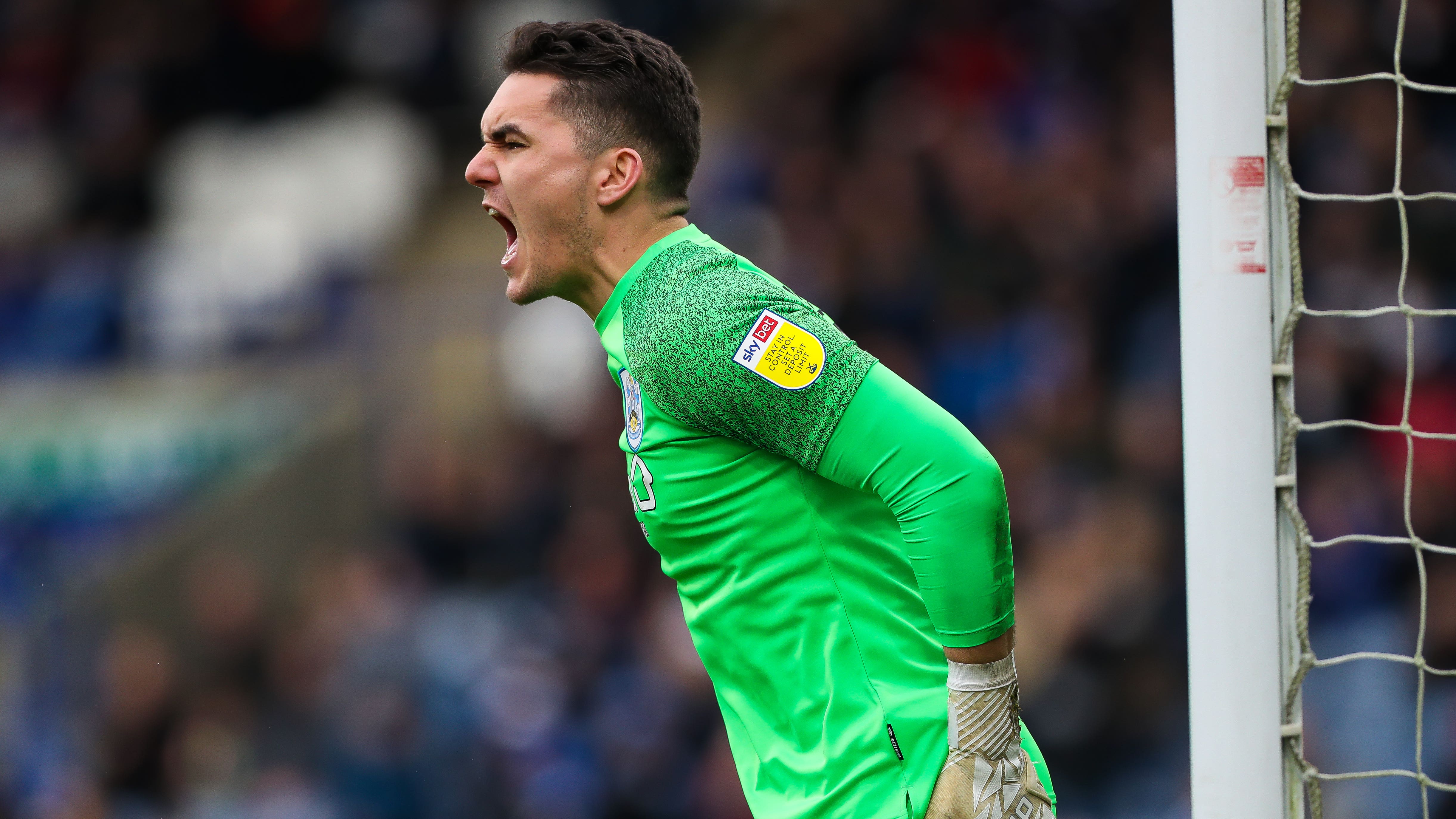 Lee Nicholls was in fine form for Huddersfield (Barrington Coombs/PA)