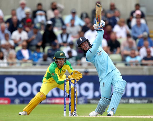 Jason Roy hits out against Australia in the World Cup semi-final