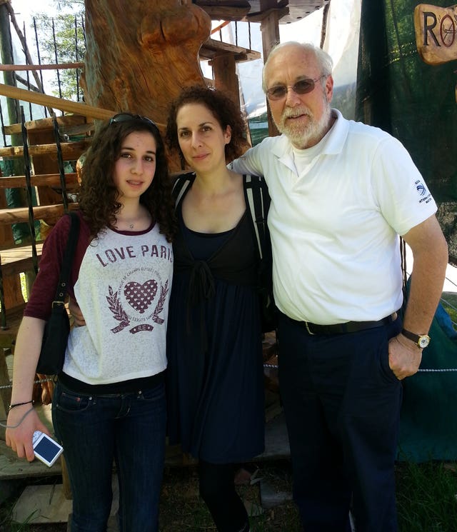 Rivka Gottlieb (centre) with her father Michael (right) and her daughter (left) (Family Handout/PA)