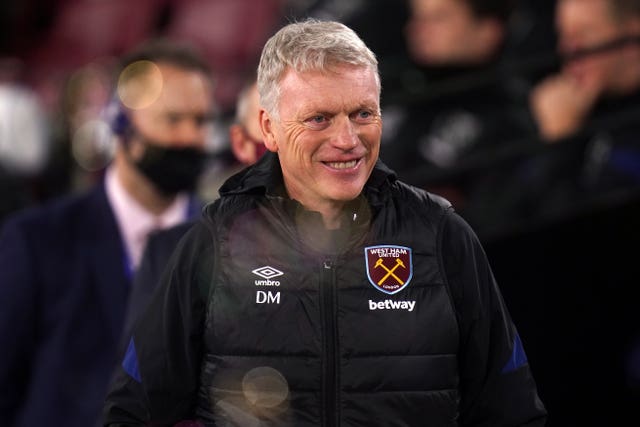 West Ham manager David Moyes will take charge of his 600th Premier League game on Wednesday (Adam Davy/PA)