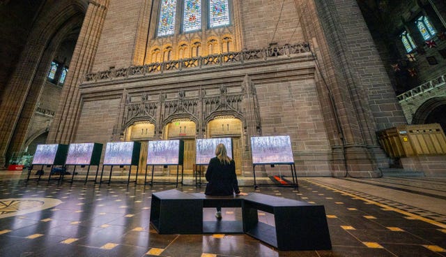 Izyum to Liverpool installation at Liverpool Cathedral